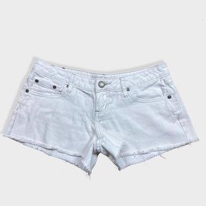 Zana Di White Denim Distressed Shorts